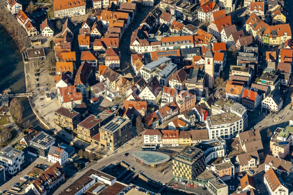 Aerial photograph Nagold - The city center in the downtown area in Nagold in the state Baden-Wurttemberg, Germany