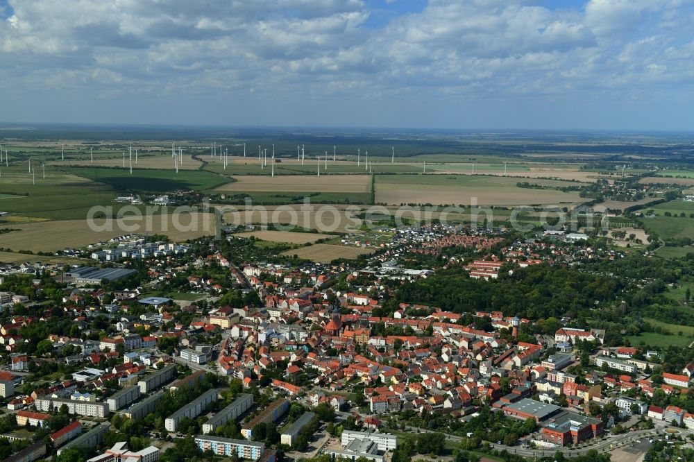 Nauen from the bird's eye view: The city center in the downtown area in Nauen in the state Brandenburg, Germany