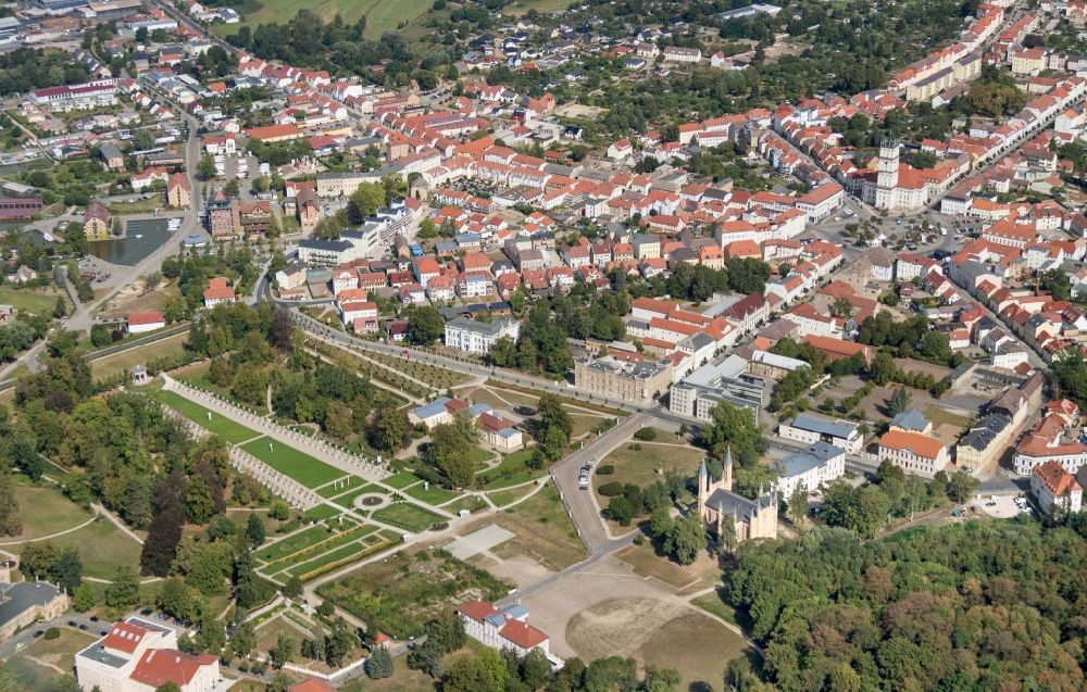 Neustrelitz from above - The city center in the downtown are in Neustrelitz in the state Mecklenburg - Western Pomerania