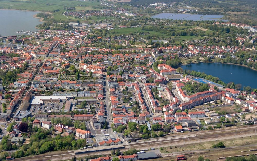 Neustrelitz from above - The city center in the downtown are in Neustrelitz in the state Mecklenburg - Western Pomerania
