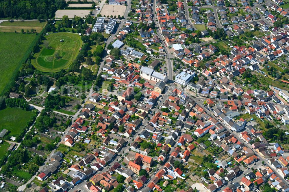 Oberhausen from the bird's eye view: The city center in the downtown area in Oberhausen in the state Baden-Wuerttemberg, Germany