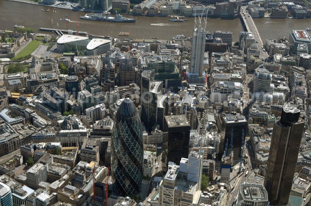 Aerial image London - The city center in the downtown area in the district City of London in London in England, United Kingdom