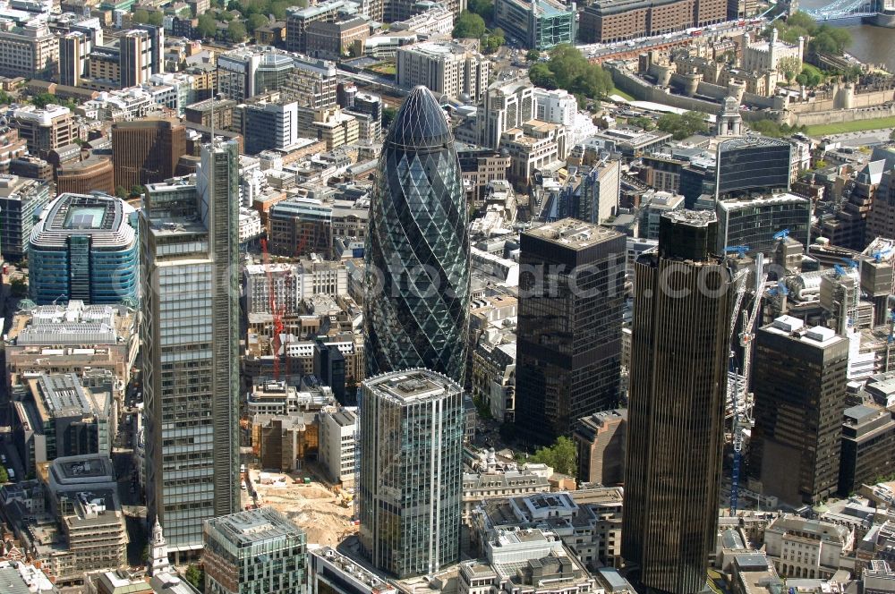 Aerial photograph London - The city center in the downtown area in the district City of London in London in England, United Kingdom