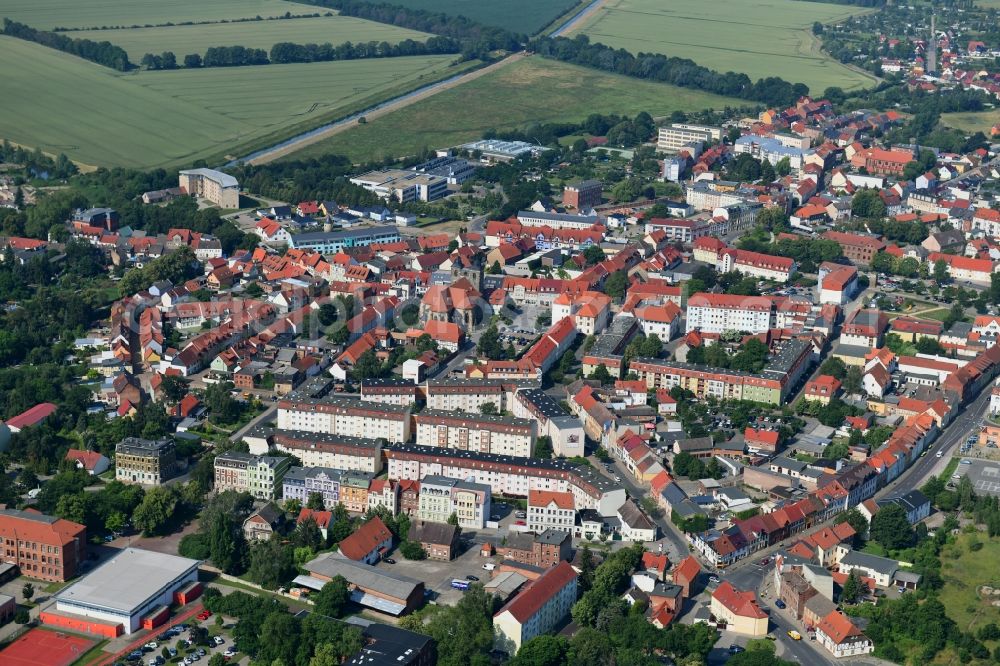 Aerial photograph Oschersleben (Bode) - The city center in the downtown area in Oschersleben (Bode) in the state Saxony-Anhalt, Germany