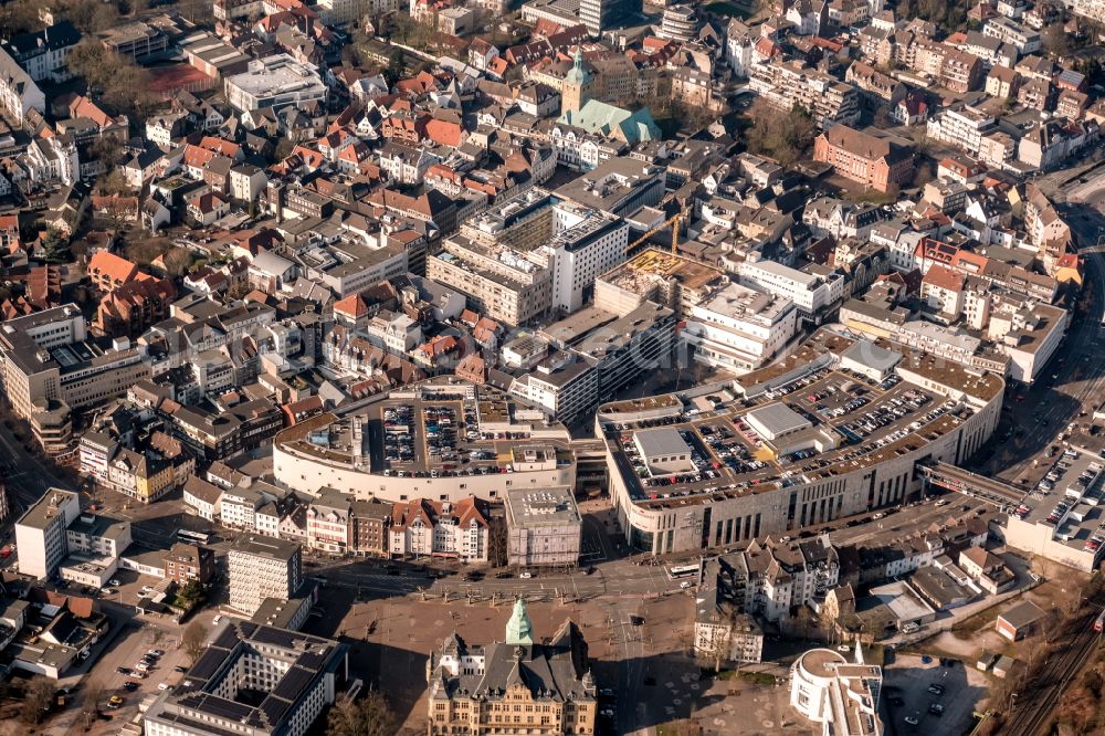 Recklinghausen from above - The city center in the downtown are in Recklinghausen in the state North Rhine-Westphalia