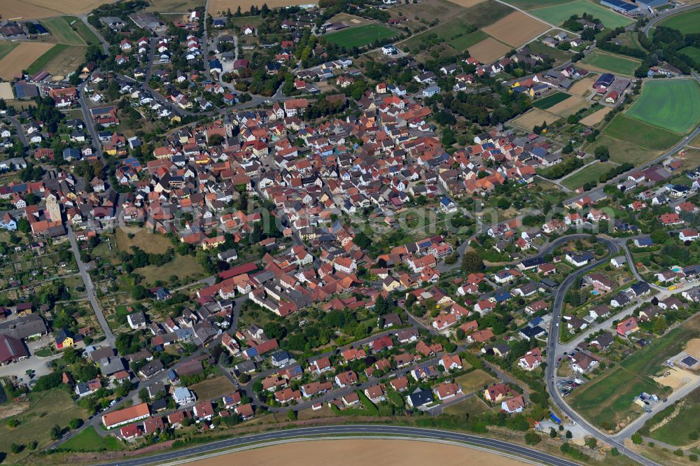 Aerial photograph Remlingen - The city center in the downtown area in Remlingen in the state Bavaria, Germany