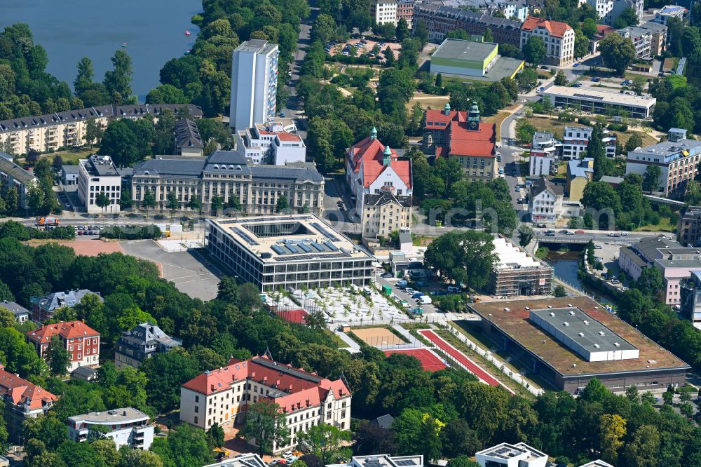 Aerial photograph Chemnitz - The city center in the downtown area on Richard-Hartmann-Platz in the district Zentrum in Chemnitz in the state Saxony, Germany