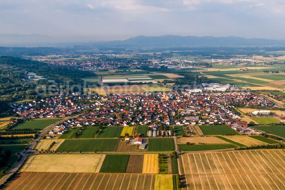 Aerial photograph Ringsheim - The city center in the downtown area in Ringsheim in the state Baden-Wuerttemberg, Germany