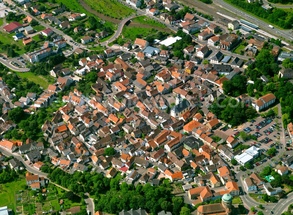 Aerial image Rockenhausen - The city center in the downtown area in Rockenhausen in the state Rhineland-Palatinate, Germany