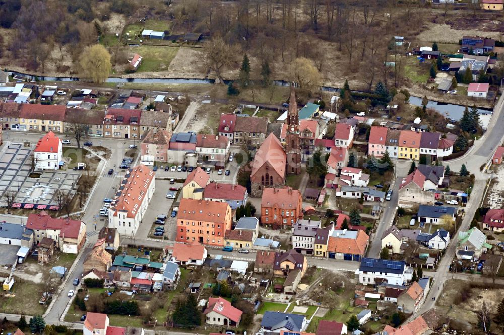 Aerial photograph Rzepin - Reppen - The city center in the downtown area on street Inwalidow Wojennych in Rzepin - Reppen in Lubuskie Lebus, Poland