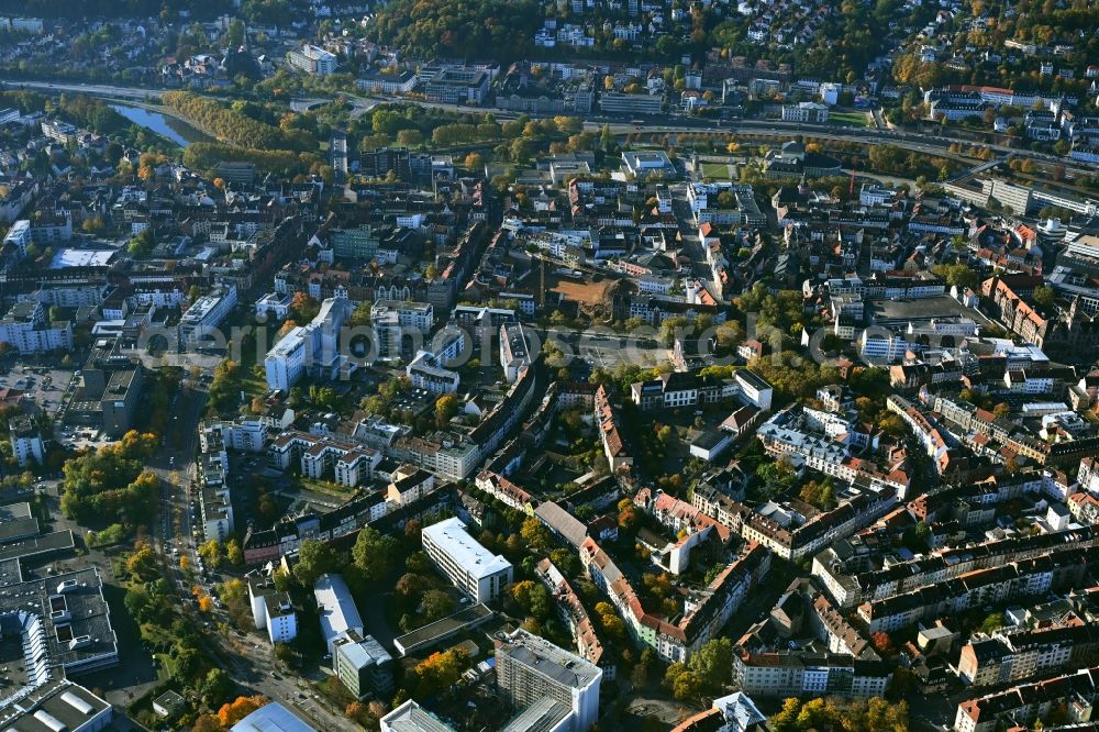 Saarbrücken from the bird's eye view: The city center in the downtown area in the district Sankt Johann in Saarbruecken in the state Saarland, Germany