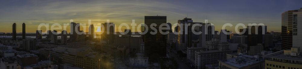 San Diego from the bird's eye view: The city center in the downtown area in San Diego in California, United States of America