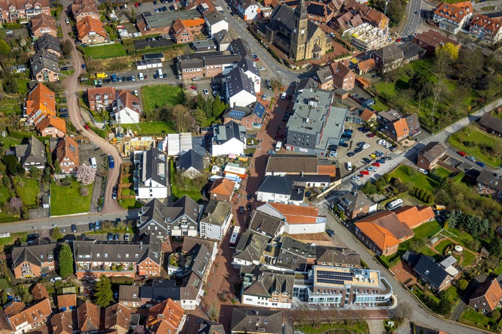 Schermbeck from the bird's eye view: The city center in the downtown area in Schermbeck in the state North Rhine-Westphalia, Germany