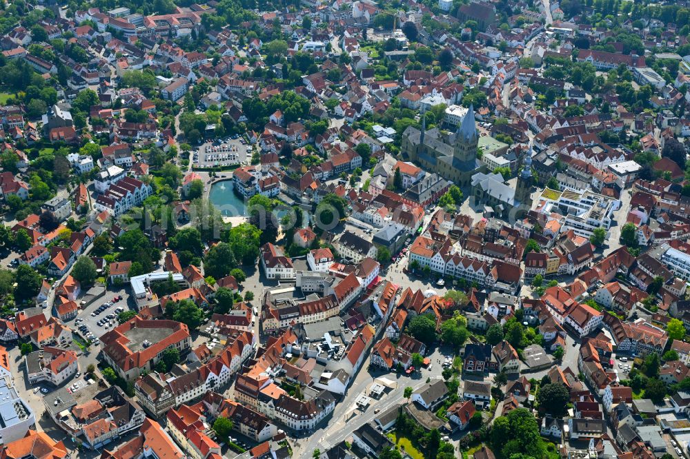 Aerial photograph Soest - The city center in the downtown area in Soest in the state North Rhine-Westphalia, Germany