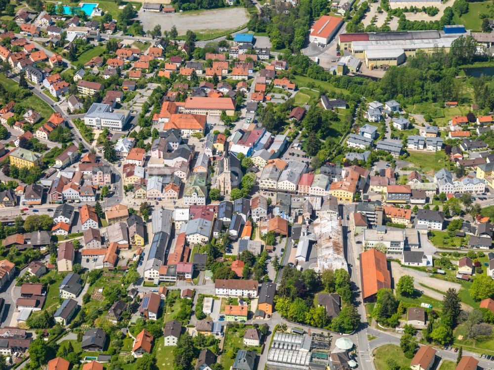 Solla from the bird's eye view: The city center in the downtown area in Solla in the state Bavaria, Germany