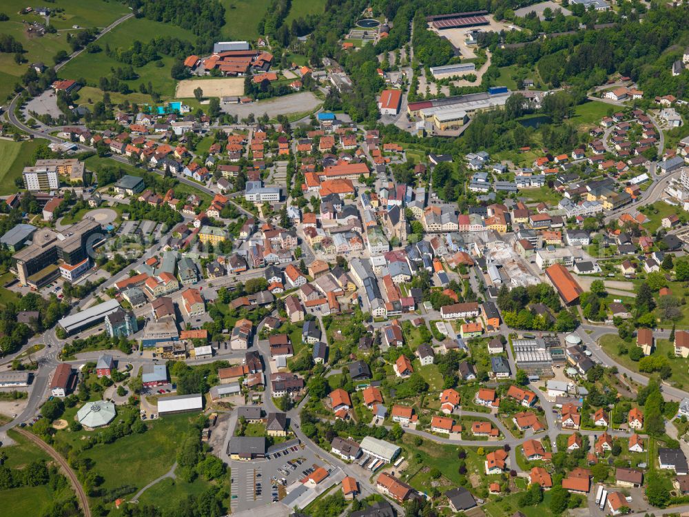 Aerial image Solla - The city center in the downtown area in Solla in the state Bavaria, Germany