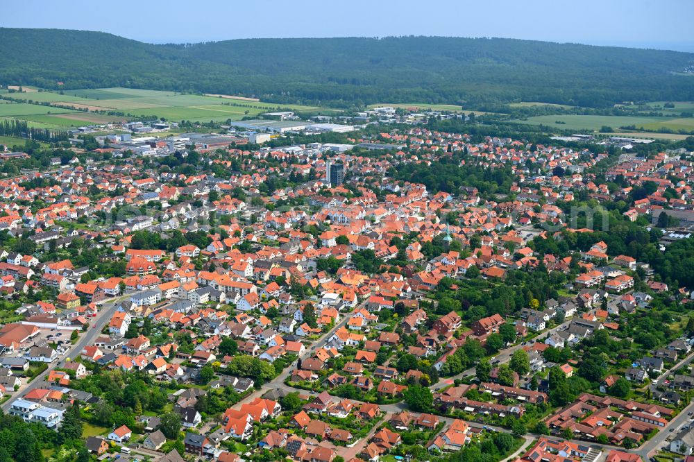 Springe from above - The city center in the downtown area in Springe in the state Lower Saxony, Germany