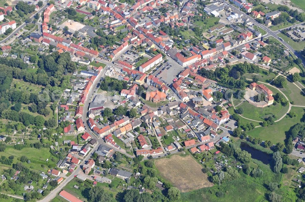 Aerial photograph Stavenhagen - The city center in the downtown are in Stavenhagen in the state Mecklenburg - Western Pomerania