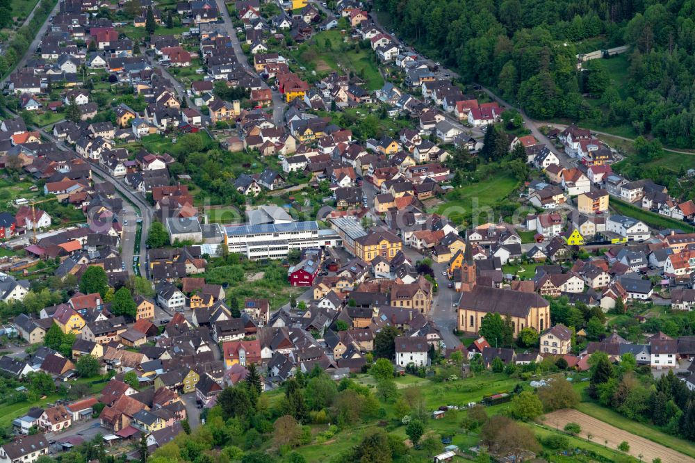 Aerial image Sulz - the city center in the downtown area in Sulz in the state Baden-Wuerttemberg, Germany