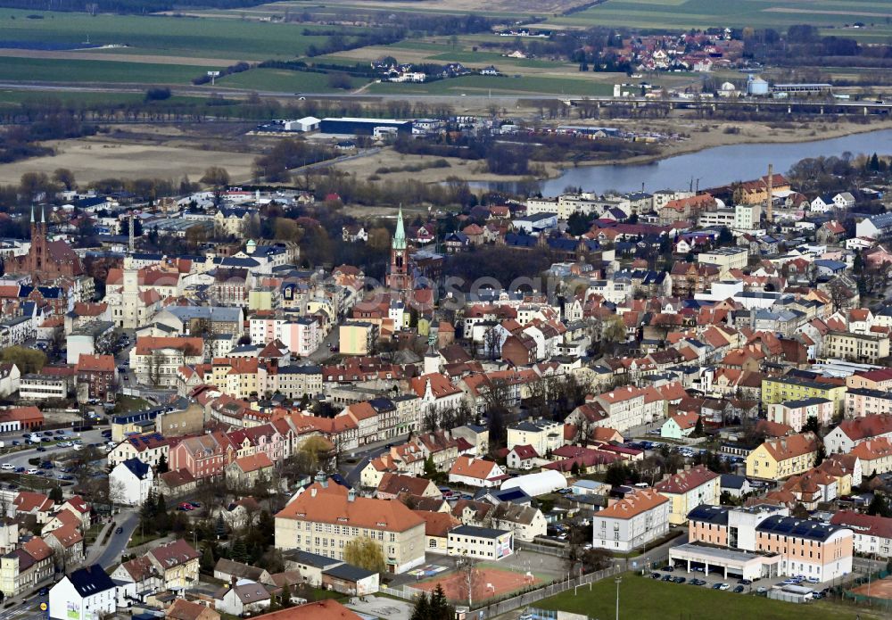 Swiebodzin from the bird's eye view: The city center in the downtown area in Swiebodzin in Lubuskie Lebus, Poland