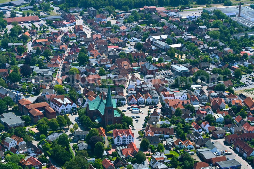 Aerial photograph Thalingburen - The city center in the downtown area in Thalingburen in the state Schleswig-Holstein, Germany