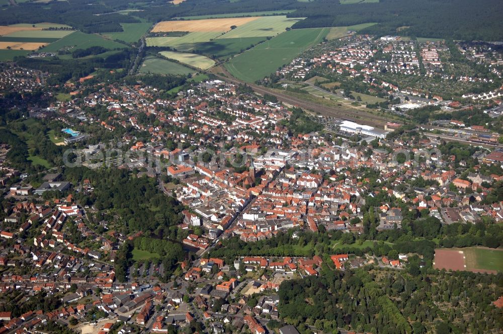 Aerial photograph Uelzen - The city center in the downtown area in Uelzen in the state Lower Saxony, Germany