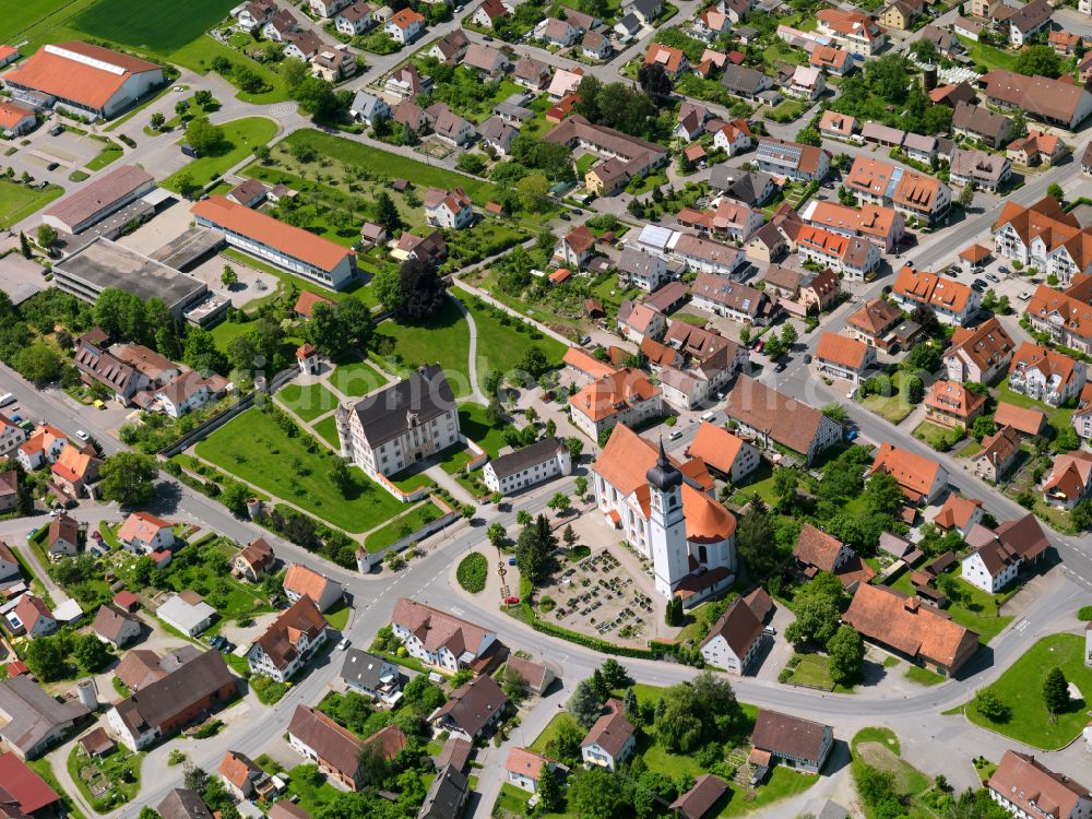 Ummendorf from above - The city center in the downtown area in Ummendorf in the state Baden-Wuerttemberg, Germany