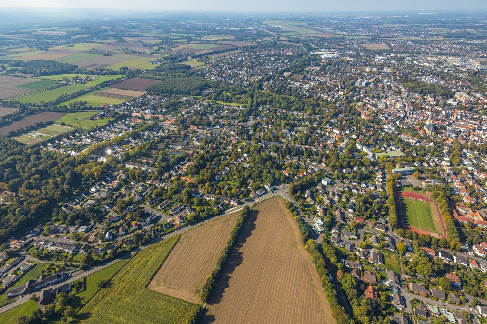 Aerial image Unna - The city center in the downtown area in Unna at Ruhrgebiet in the state North Rhine-Westphalia, Germany