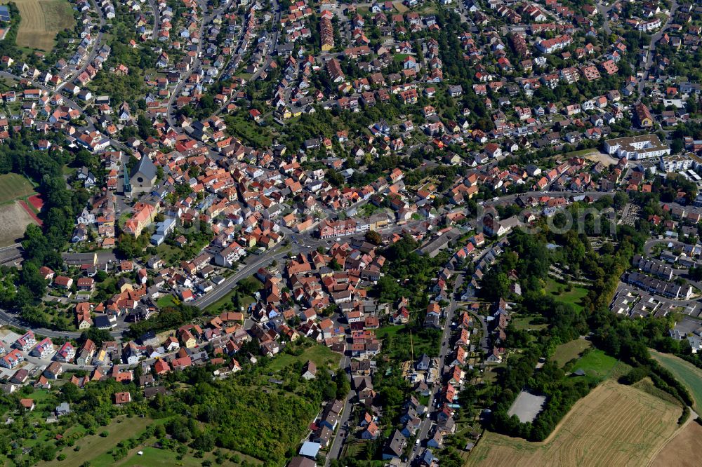 Versbach from the bird's eye view: The city center in the downtown area in Versbach in the state Bavaria, Germany