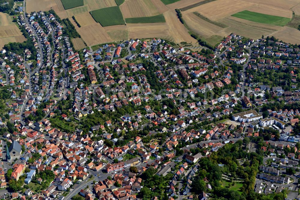 Aerial image Versbach - The city center in the downtown area in Versbach in the state Bavaria, Germany