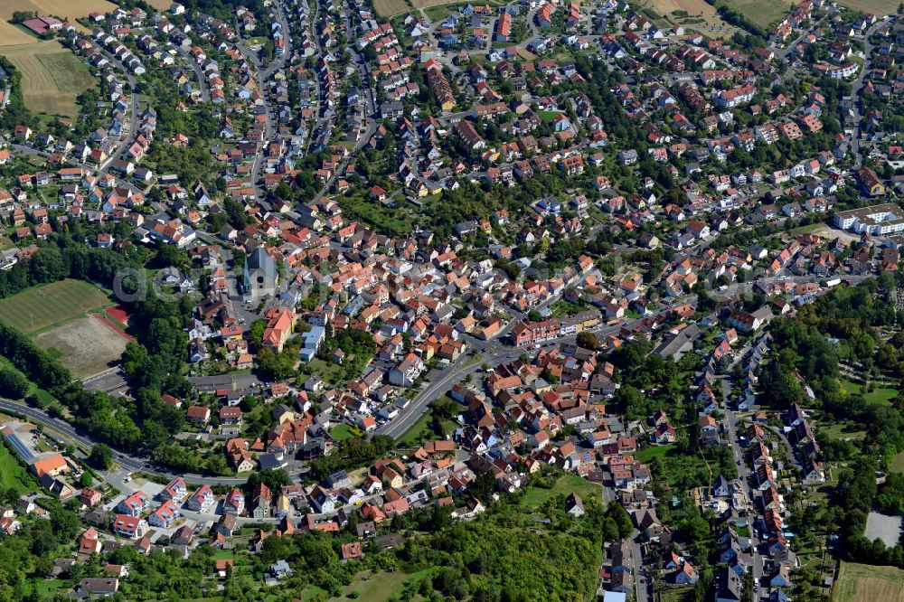 Aerial photograph Versbach - The city center in the downtown area in Versbach in the state Bavaria, Germany