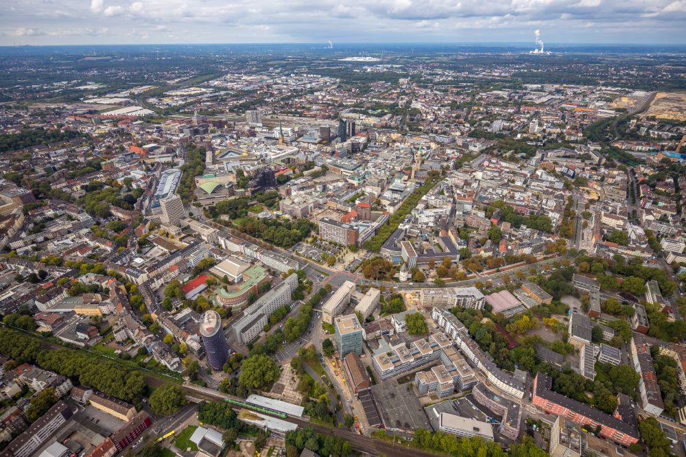 Aerial image Dortmund - The city center in the downtown area on Wallring in Dortmund at Ruhrgebiet in the state North Rhine-Westphalia, Germany