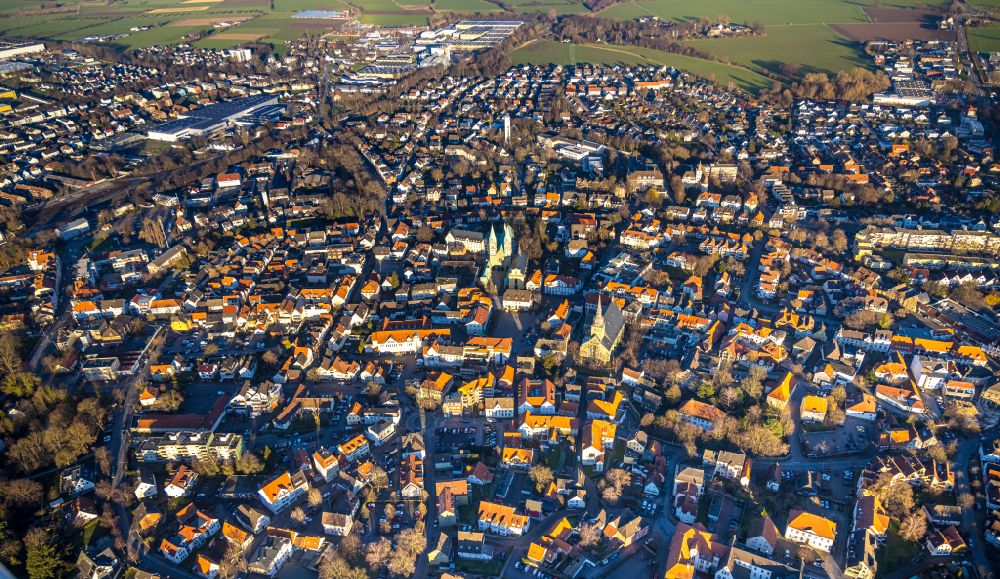 Werl from the bird's eye view: The city center in the downtown area in Werl in the state North Rhine-Westphalia, Germany