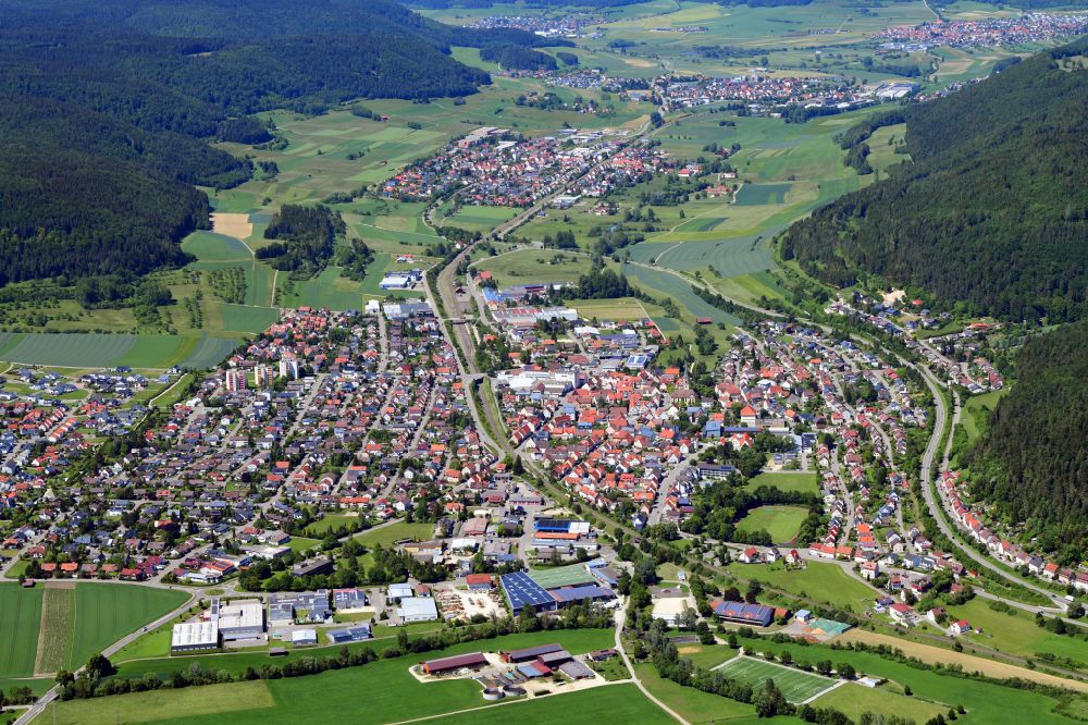 Aerial photograph Wurmlingen - The city center in the downtown area in Wurmlingen in the state Baden-Wuerttemberg, Germany
