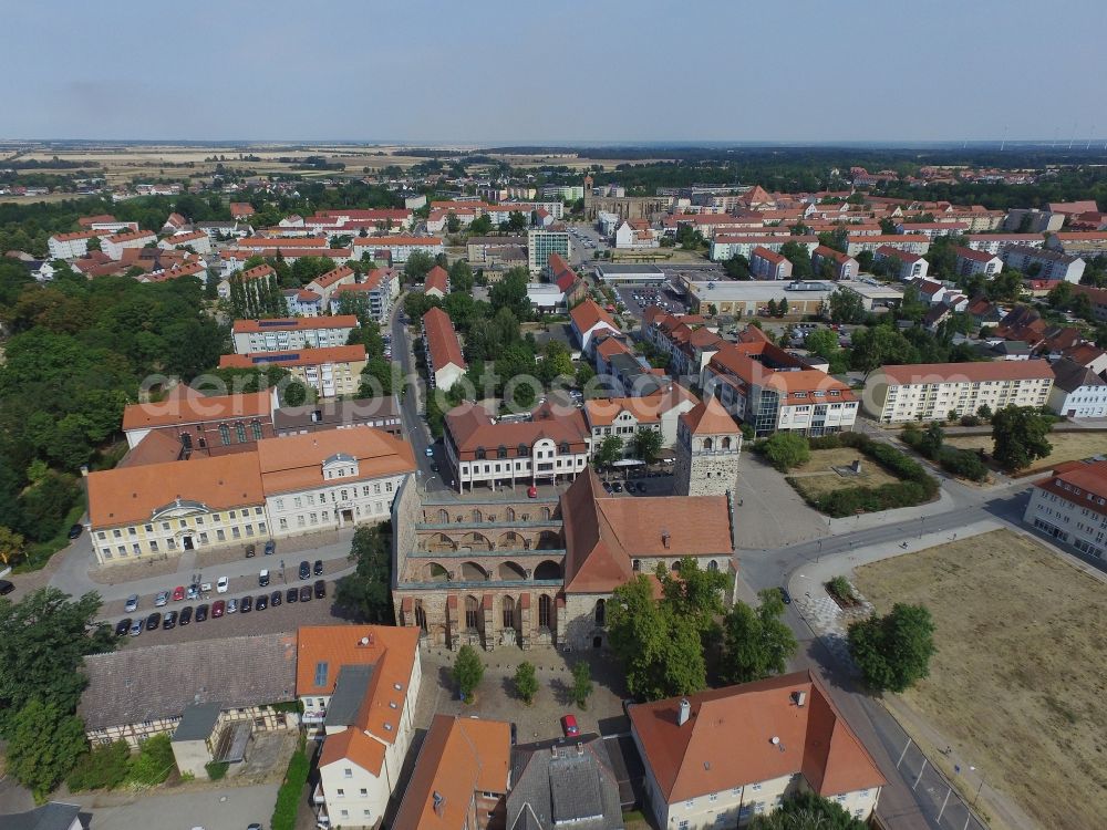 Zerbst/Anhalt from above - The city center in the downtown area in Zerbst/Anhalt in the state Saxony-Anhalt, Germany