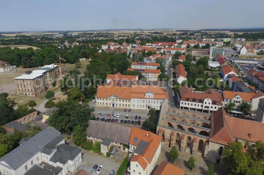 Aerial photograph Zerbst/Anhalt - The city center in the downtown area in Zerbst/Anhalt in the state Saxony-Anhalt, Germany