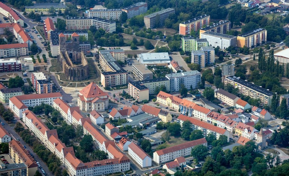 Aerial photograph Zerbst/Anhalt - The city center in the downtown area in Zerbst/Anhalt in the state Saxony-Anhalt, Germany