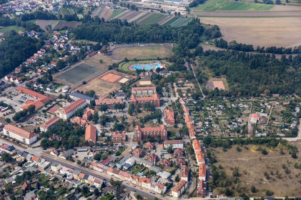 Zerbst/Anhalt from above - The city center in the downtown area in Zerbst/Anhalt in the state Saxony-Anhalt, Germany