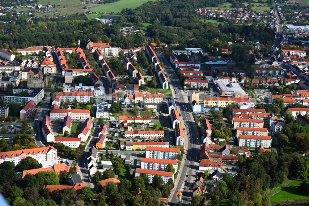 Aerial image Zerbst/Anhalt - The city center in the downtown area in Zerbst/Anhalt in the state Saxony-Anhalt, Germany