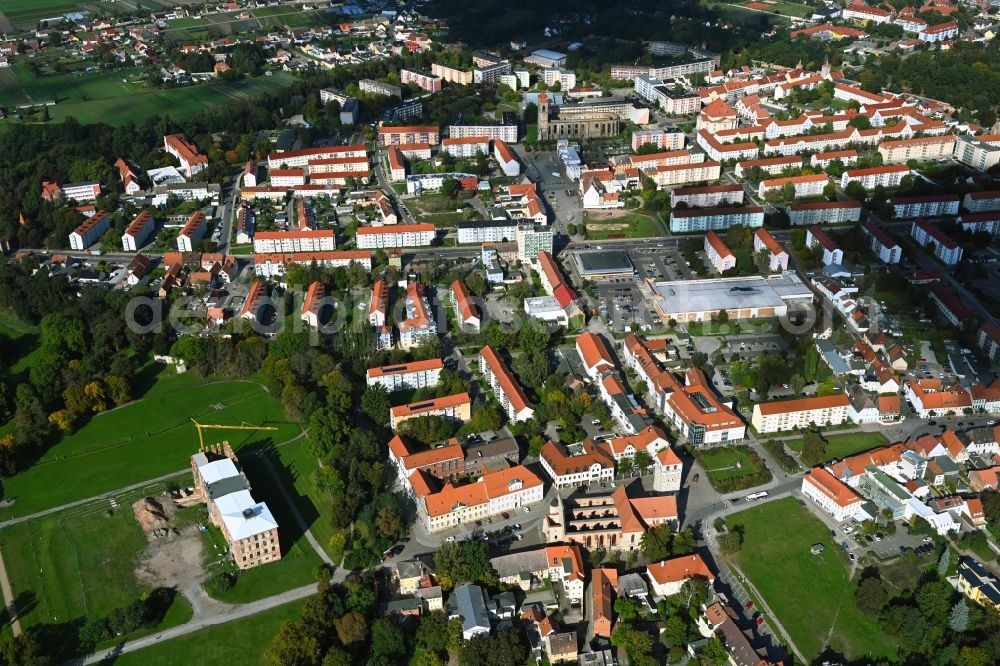 Aerial image Zerbst/Anhalt - The city center in the downtown area in Zerbst/Anhalt in the state Saxony-Anhalt, Germany