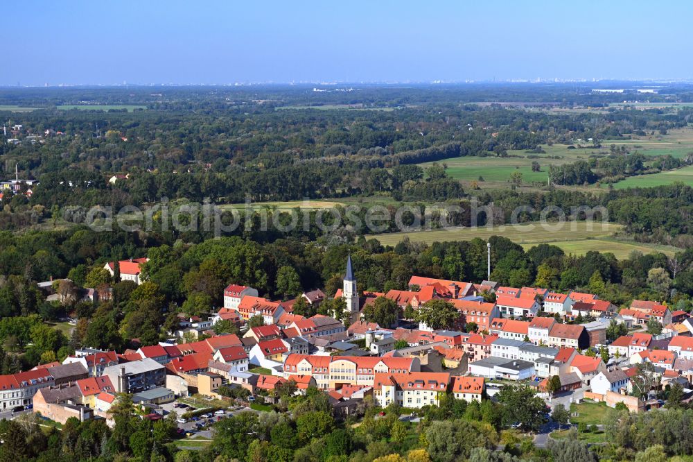 Aerial image Zossen - The city center in the downtown area on street Baruther Strasse in Zossen in the state Brandenburg, Germany