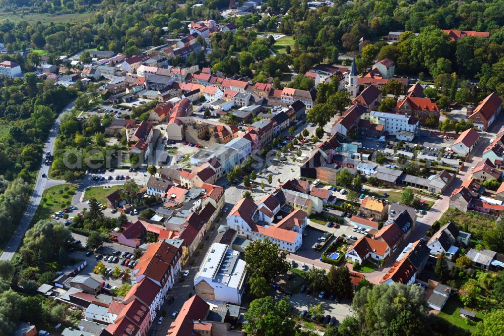 Aerial image Zossen - The city center in the downtown area on street Baruther Strasse in Zossen in the state Brandenburg, Germany