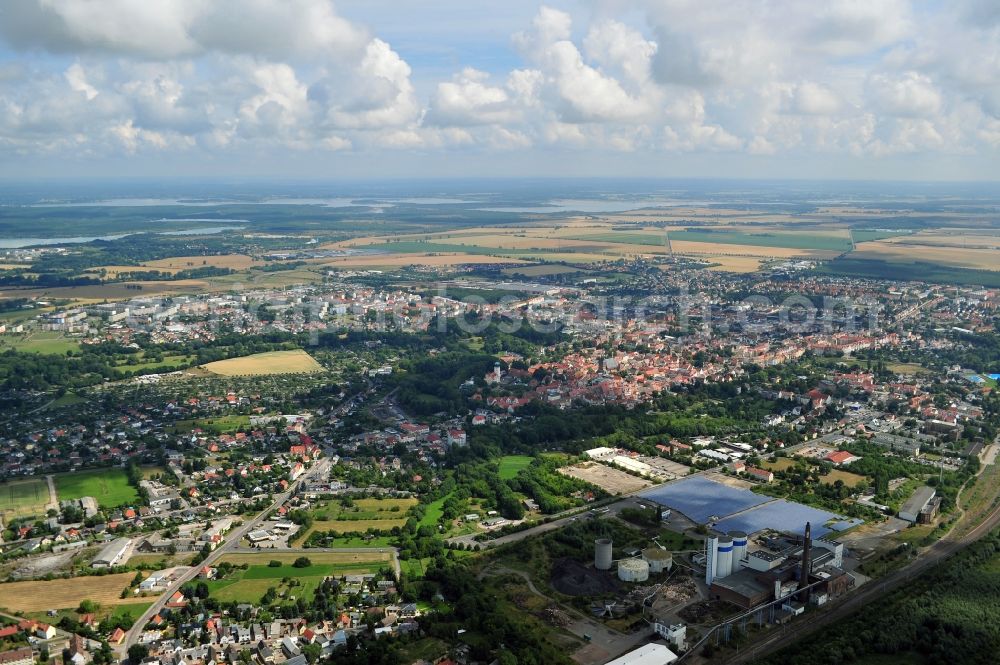 Delitzsch from the bird's eye view: View at city center and outlying areas of Delitzsch in Saxony
