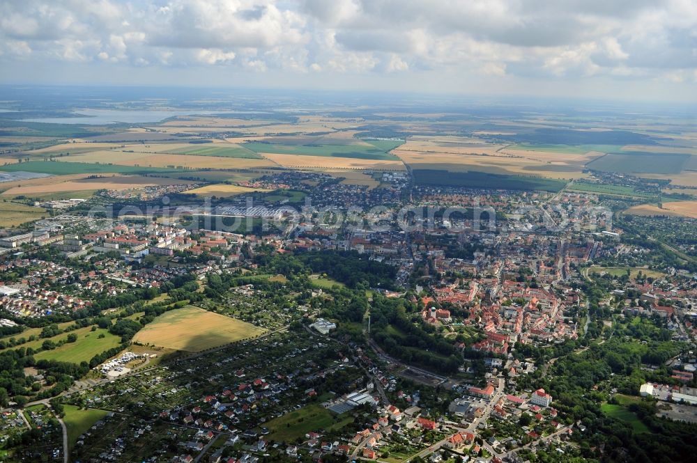 Delitzsch from above - View at city center and outlying areas of Delitzsch in Saxony