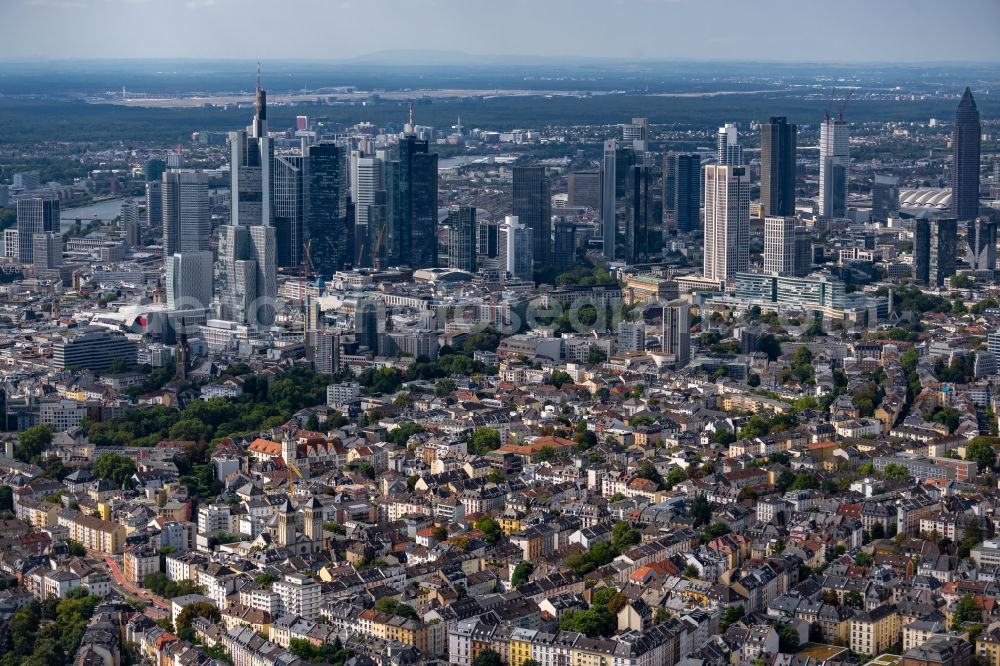 Frankfurt am Main from above - City center with the skyline in the downtown area in the district Innenstadt in Frankfurt in the state Hesse, Germany