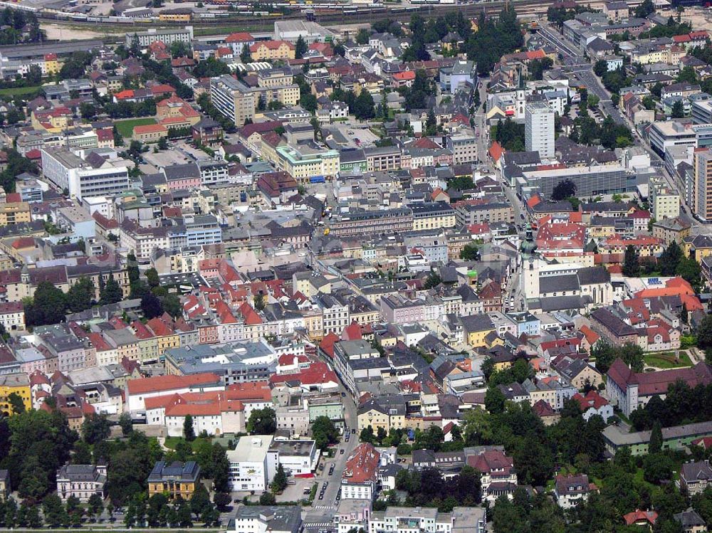 Aerial image Wels (Österreich) - Blick auf das Stadtzentrum von Wels in Österreich