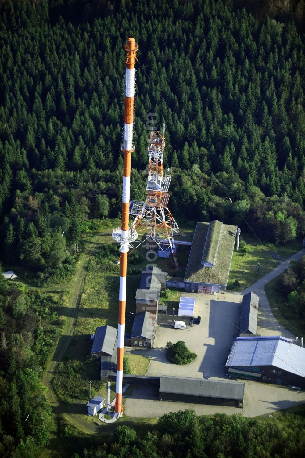 Aerial image Torfhaus - Steel mast funkturm and transmission system as basic network transmitter Sender Torfhaus in Torfhaus in the state Lower Saxony, Germany