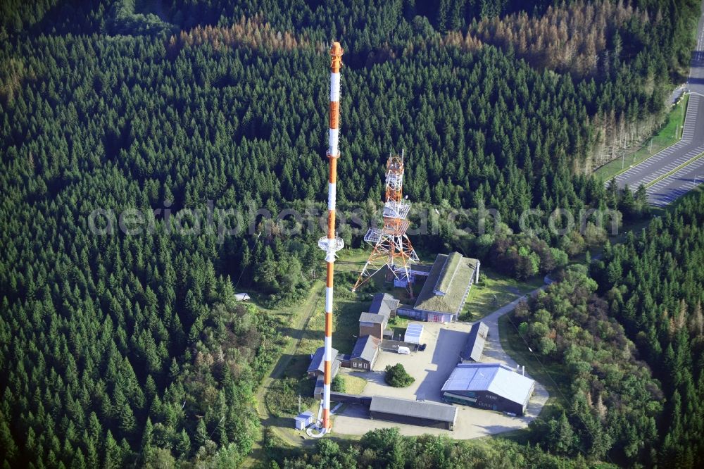 Aerial photograph Torfhaus - Steel mast funkturm and transmission system as basic network transmitter Sender Torfhaus in Torfhaus in the state Lower Saxony, Germany