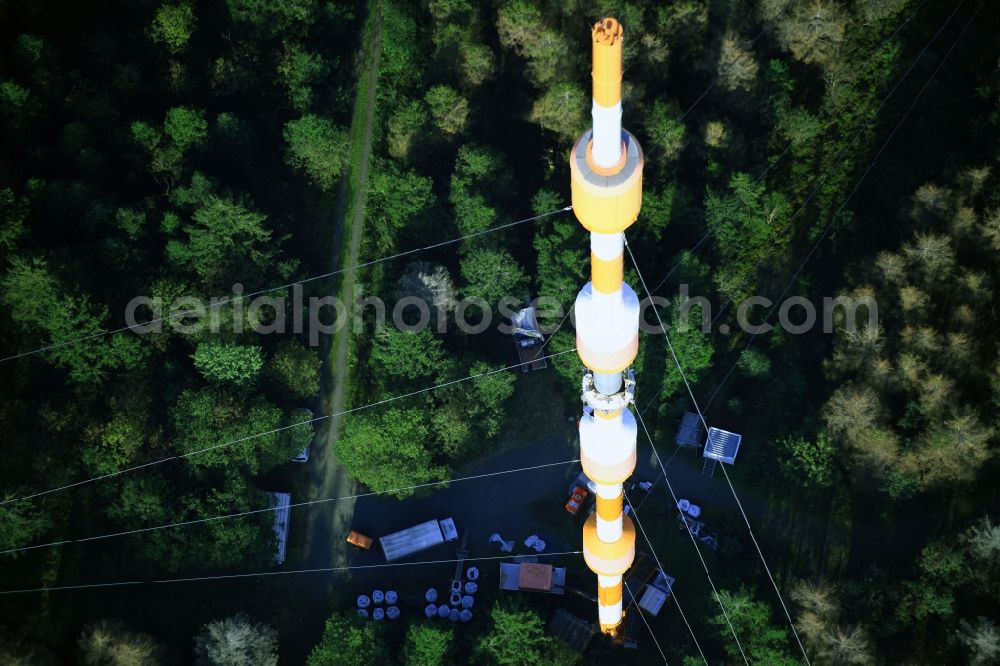 Aerial photograph Torfhaus - Steel mast funkturm and transmission system as basic network transmitter of NDR Norddeutscher Rundfunk in Torfhaus in the state Lower Saxony, Germany