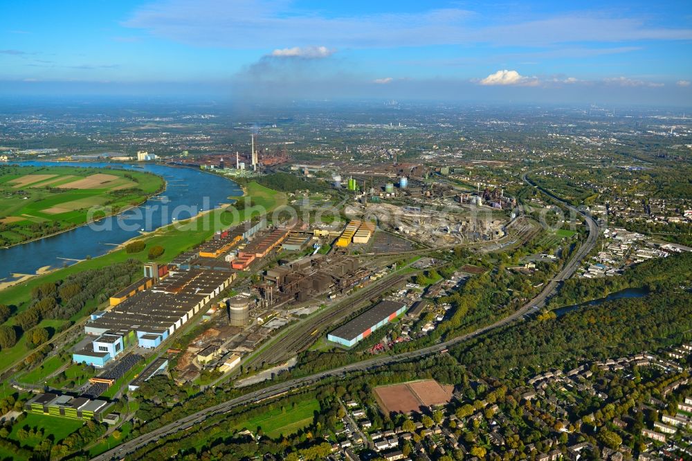 Duisburg from above - Steelworks of Thyssen Beeckerwerth in Duisburg in North Rhine-Westphalia